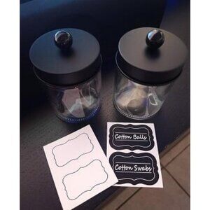 New Apothecary Jars Bathroom Storage Organizer - Cute Qtip Dispenser Holder